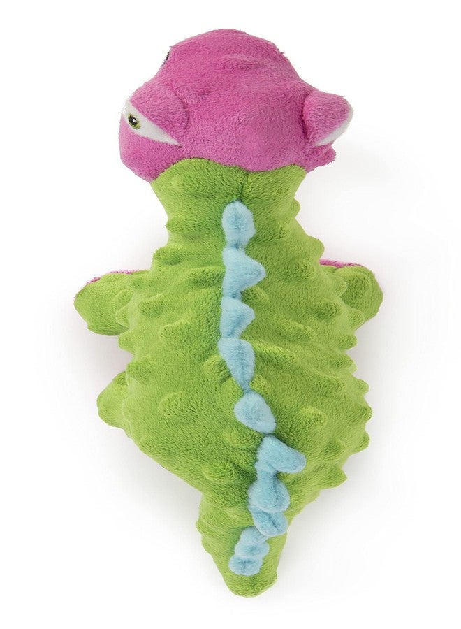 جو دوج لعبة الكلاب القطيفة الصغيرة goDog Dinos Spike Squeaky، بتقنية حماية من المضغ - أخضر، صغير - Image 4