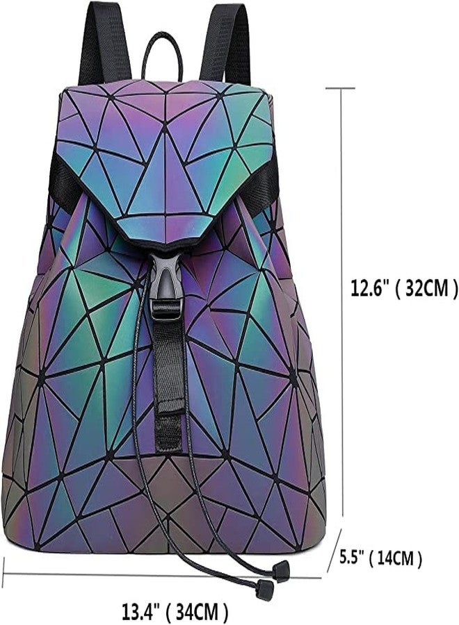 Corceptive Synthetic Geometric Holographic Reflective Backpack || Color Changing Bag || For Girls And Women - Image 2
