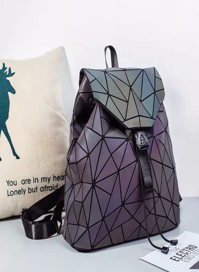 Corceptive Synthetic Geometric Holographic Reflective Backpack || Color Changing Bag || For Girls And Women - Image 3