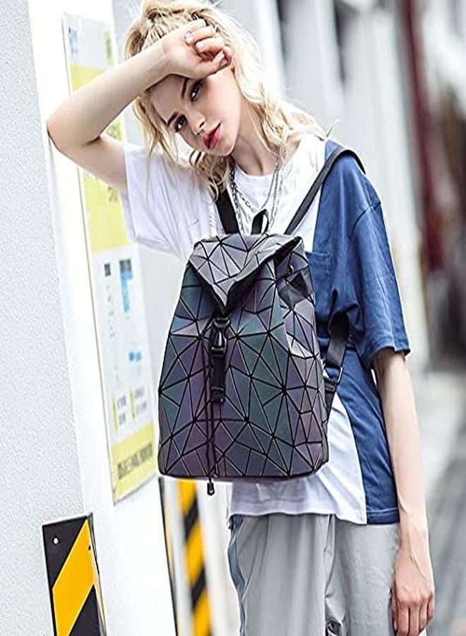 Corceptive Synthetic Geometric Holographic Reflective Backpack || Color Changing Bag || For Girls And Women - Image 4