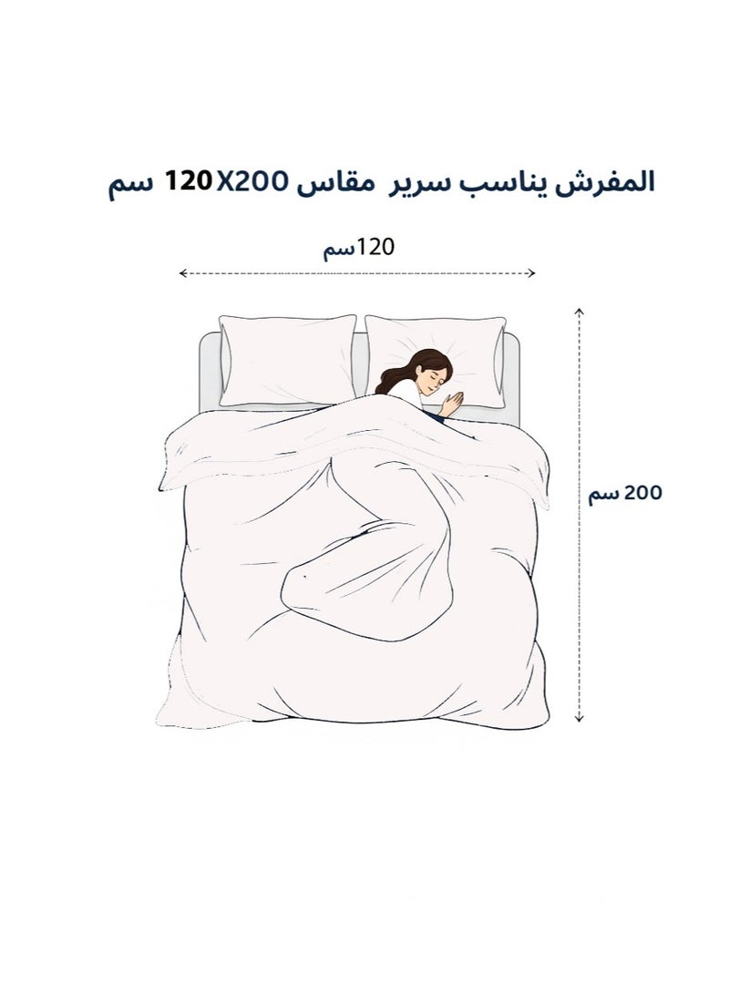 Moon Winter Single and a Half Bedding Set, 2-Sided Design (Velvet × Fur) – 4-Piece Set Includes Comforter, Fitted Sheet, Pillowcase, and Cushion Cover, Suitable for Bed Size 120×200 cm - Image 4