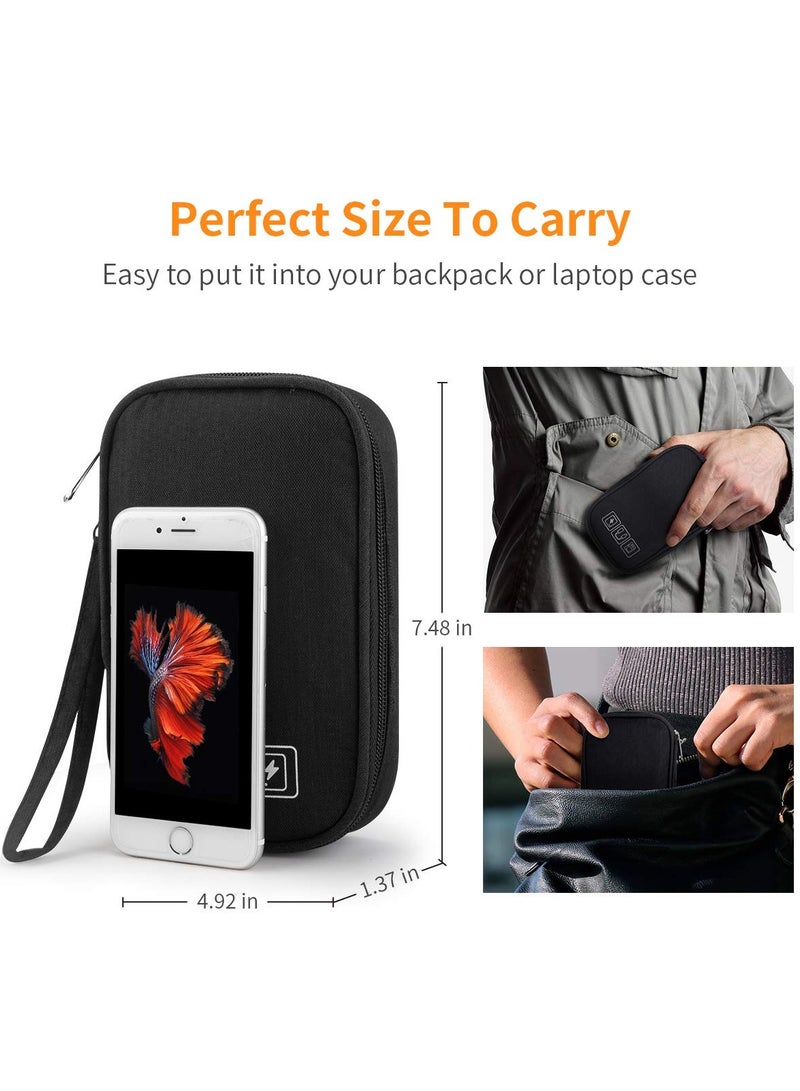 KASTWAVE Electronic Accessories Storage Bag Small Portable Travel Cable Storage Bag All in One Organizer Storage for Power Cords Chargers Hard Drives Headphones USB SD Cards and More (Black) - Image 4