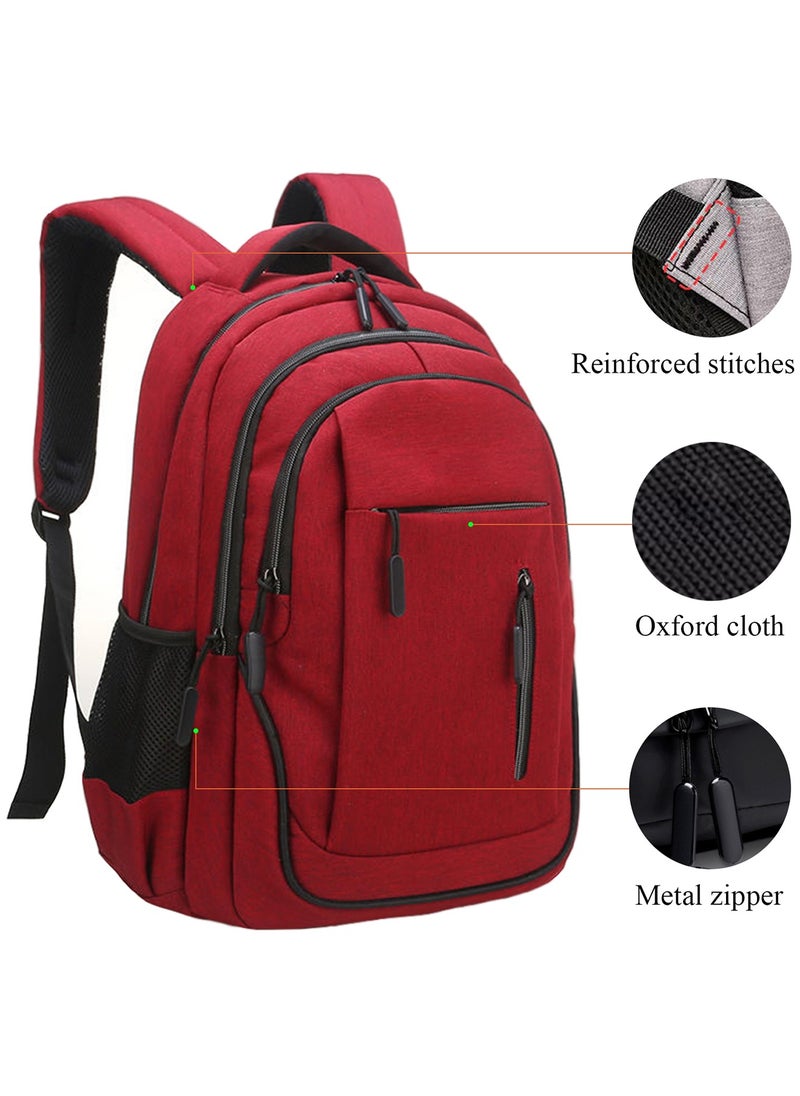 Qiccijoo Qiccijoo Laptop Backpack for Men & Women Business Travel Backpack with Usb Charging Port College School Computer Backpack Fits 15.6 Inch Laptop Notebook(Red)  - Image 3