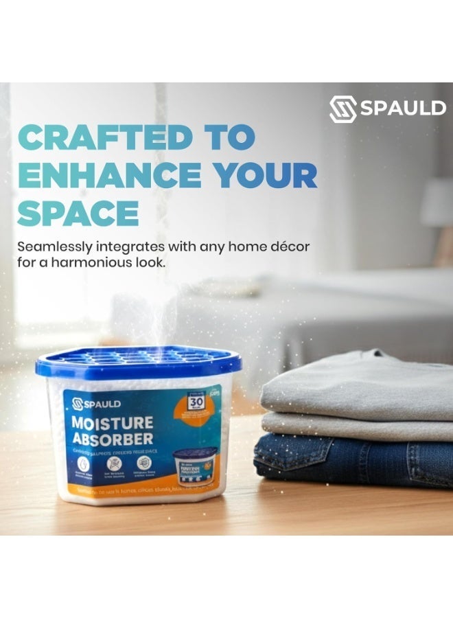 سبولد عبوة من 6 أكياس ماصة للرطوبة، ماصة للرطوبة للخزائن والحمامات وغرف النوم، صناديق مزيلة للرطوبة بدون رائحة للخزانة والسيارة، تقضي على الروائح الكريهة للحصول على هواء نظيف ومنعش (280 غرام/عبوة) - Image 3