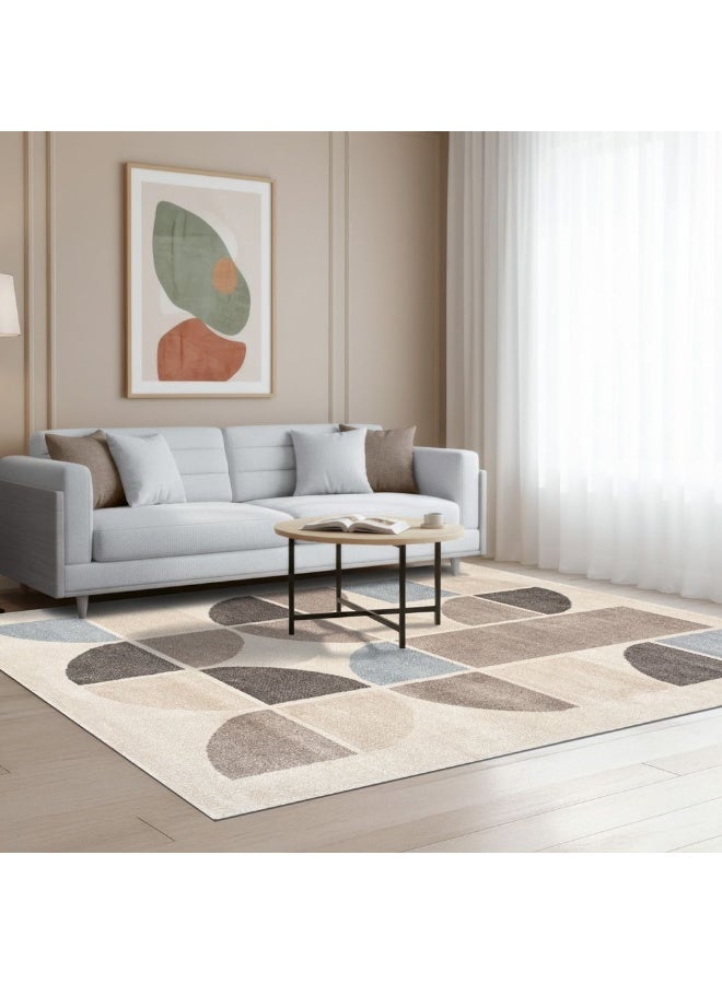 DANUBE HOME Sahara Modern Abstracts Rug | Washable Modern Rugs Style | Polypropylene + Polyester Area Rug Floor Covering | Indoor Carpet For Living Room Dining Bedroom 160X230cm-Brown-231200400586 - Image 3