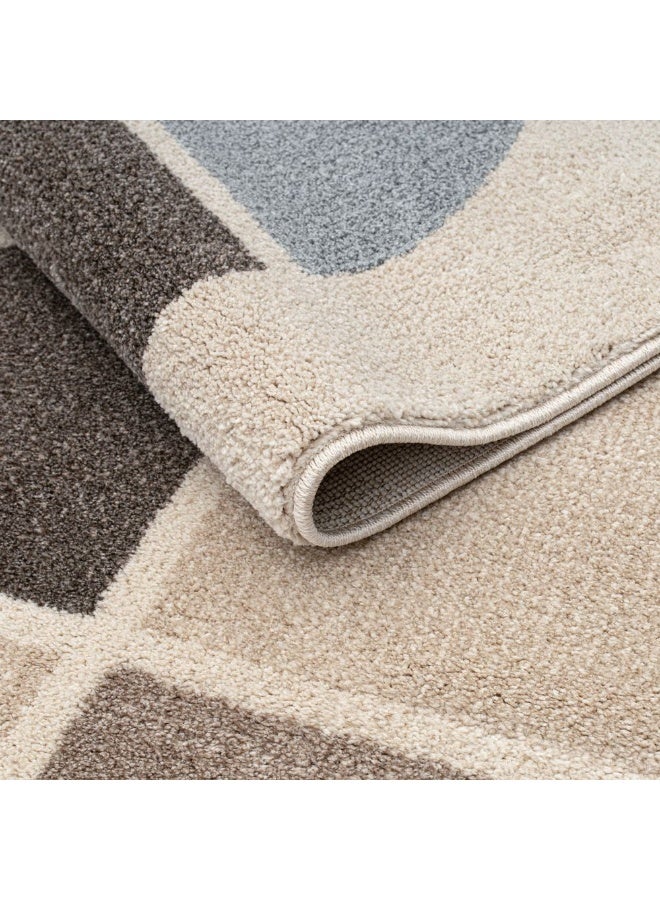 DANUBE HOME Sahara Modern Abstracts Rug | Washable Modern Rugs Style | Polypropylene + Polyester Area Rug Floor Covering | Indoor Carpet For Living Room Dining Bedroom 160X230cm-Brown-231200400586 - Image 2