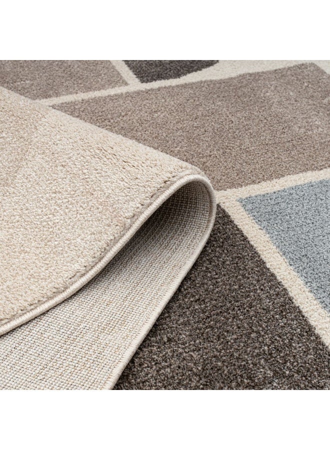 DANUBE HOME Sahara Modern Abstracts Rug | Washable Modern Rugs Style | Polypropylene + Polyester Area Rug Floor Covering | Indoor Carpet For Living Room Dining Bedroom 160X230cm-Brown-231200400586 - Image 4