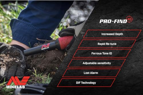 Minelab PRO-FIND 40 Waterproof Pinpointer Metal Detector for Experts with Tone ID & Adjustable Sensitivity (Built-in Flashlight, Holster & Lanyard Included) - Image 3