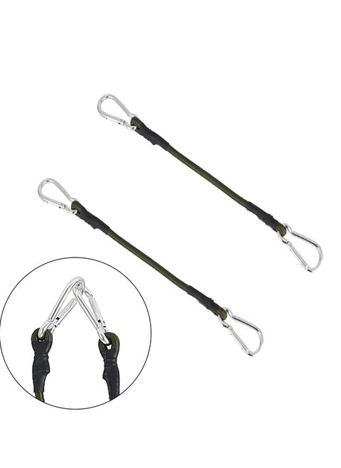2 Pcs Heavy Duty Carabiner  Bungee Cord, Waterproof Bungee Cords, Extra Strong and Durable Elasticated Cord, Suitable for Tarps, Bike Rack, Tent, Car