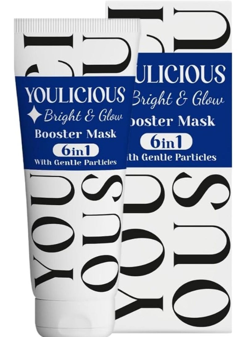 Youlicious Bright & Glow 6-in-1 Booster Face Mask - Skin Brightening & Exfoliating Cream - Image 1