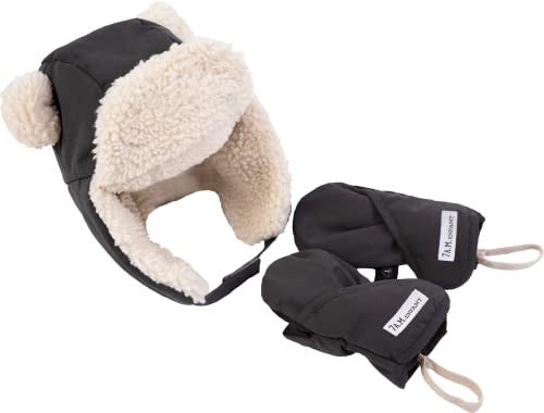 7 A.M Benji Sherpa Lined Hat & Mittens - Unisex Vegan Winter Set, Waterproof - Image 5