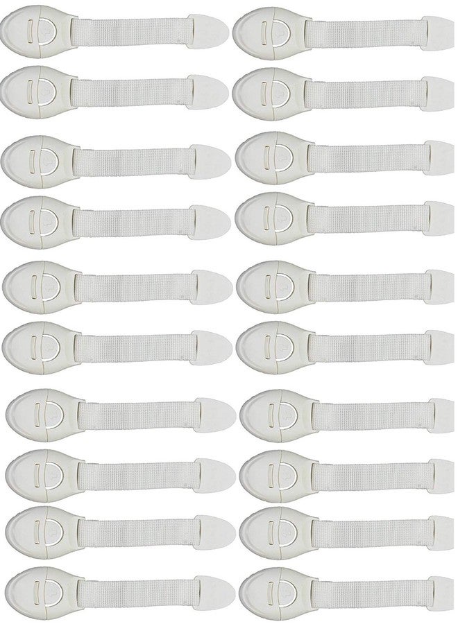 STORE 2508 Store2508 20 pcs Baby Infant Safety Locks Latches Door Cupboard Cabinet Fridge Drawer Locks (White) - Image 1