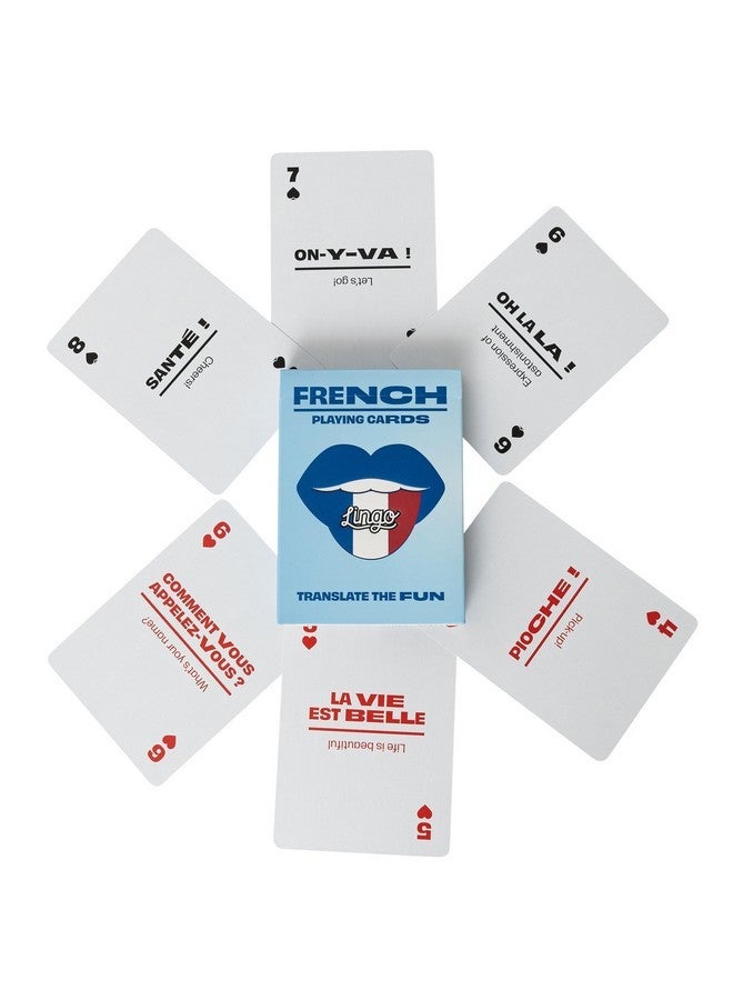 Lingo French Playing Cards in Wayfarer Tin Box | Travel Flashcards | Learn French Vocabulary in A Fun & Easy Way | 52 Essential Translations - Image 3