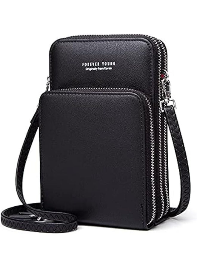 Women’s Simple Crossbody Bag – 3 Zippers - Image 1
