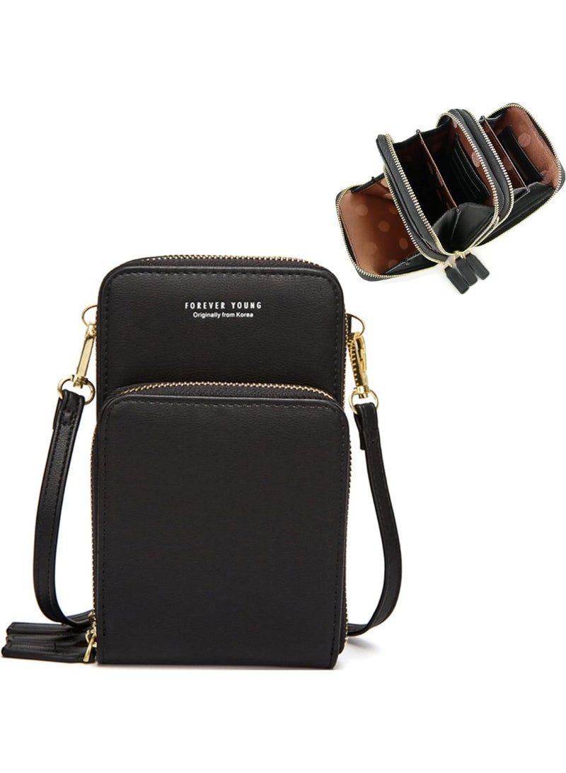 Women’s Simple Crossbody Bag – 3 Zippers - Image 2
