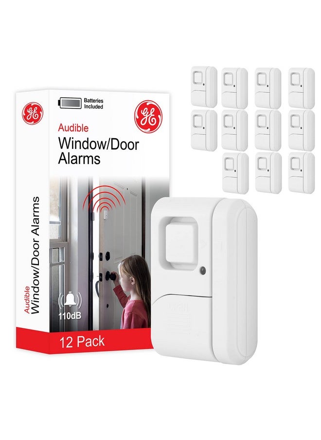 GE GE Personal Security Window and Door Alarm, 12 Pack, DIY Protection, Burglar Alert, Wireless Chime/Alarm, Easy Installation, Home Security, Ideal for Home, Garage, Apartment and More, White, 45989  - Image 1