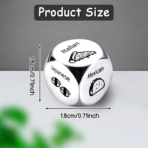 Ponpon 4Pcs Food Decision Dice Metal Food Dice Game for Couples Girlfriend Boyfriend Wife Husband on Anniversary Valentines Day Birthday Date Night - Image 5