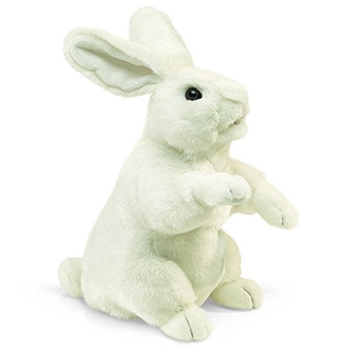 Folkmanis Standing White Rabbit Hand Puppet - Image 1
