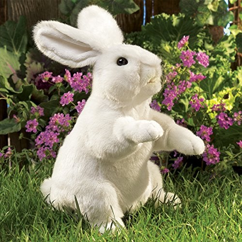 Folkmanis Standing White Rabbit Hand Puppet - Image 5