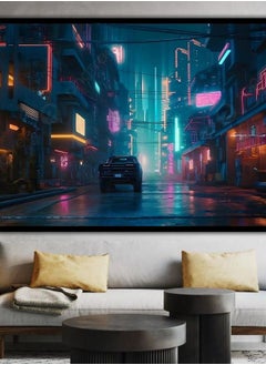 Cyberpunk City Canvas Poster, Neo Futuristic Wall Art, Canvas Wall Art, High Quality Canvas Print, Game Poster Gift, Cyberpunk Poster