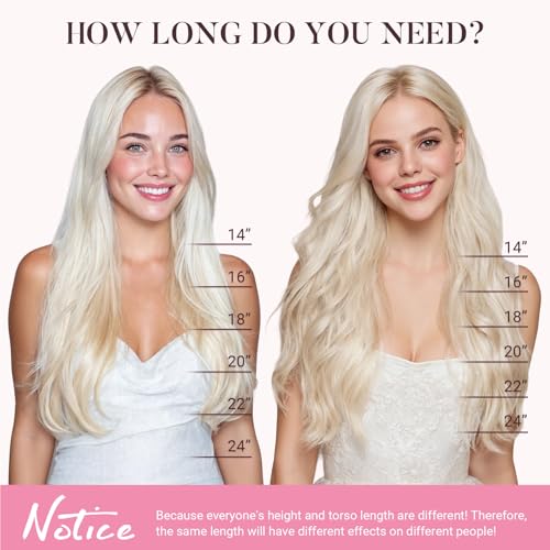 MAXITA Clip in Hair Extensions Real Human Hair, Remy Human Hair Clip in Extensions for Women, Natural Human Hair, 14inch 120g 7Pcs, Balayage Ash Blonde Highlighted Platinum Blonde - Image 5