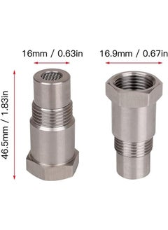 DAREU 2PCS M18 x 1.5 Stainless Steel O2 Oxygen Sensor Plug Adapters – Engine Light Eliminator with Built-In Filter  - Image 5