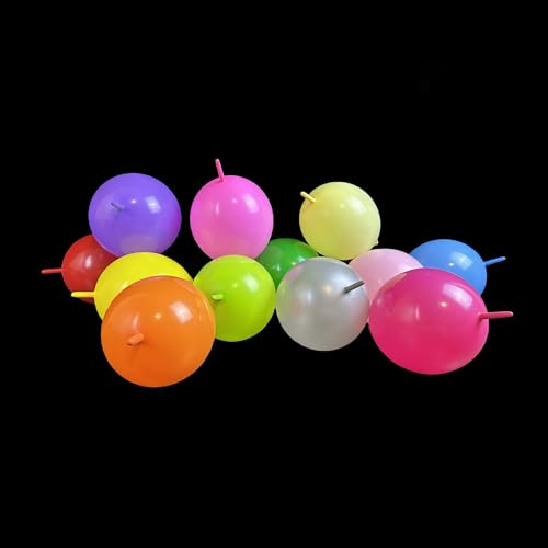 Efay Link Balloons 100Pcs 6inch Colorful Small Link Balloon Mix Color Latex Linkable Needle Tail Balloons Connected for BIrthdayWeddingBaby Shower Decoration colorful 6 - Image 5