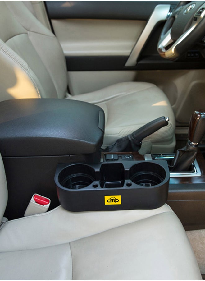CMP - Multi-Purpose Cup Holder, Plastic cup and phone holder for the car, Black, Size28*10*21Cm - Image 1