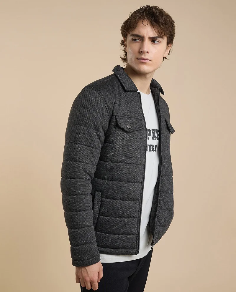R&B Quilted Jacket with Zipper Closure