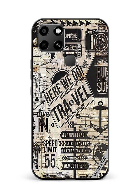 Protective Case Cover For Infinix Smart 6 Here We Go Travel Design Multicolour