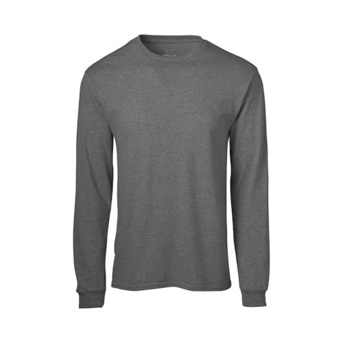 Soffe Mens Long-Sleeve Cotton T-Shirt, Gunmetal, Medium - Image 1