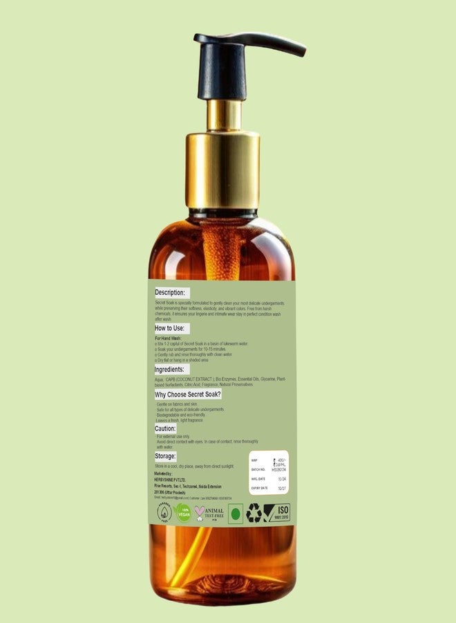 HerbyShine Premium Undergarment Liquid Wash for Women | Mild Plant-Based and Bleach-Free Detergent for Panty and Intimate Wear | Stain Removal, Odor Control, Disinfectant | 300ml Strawberry - Image 2