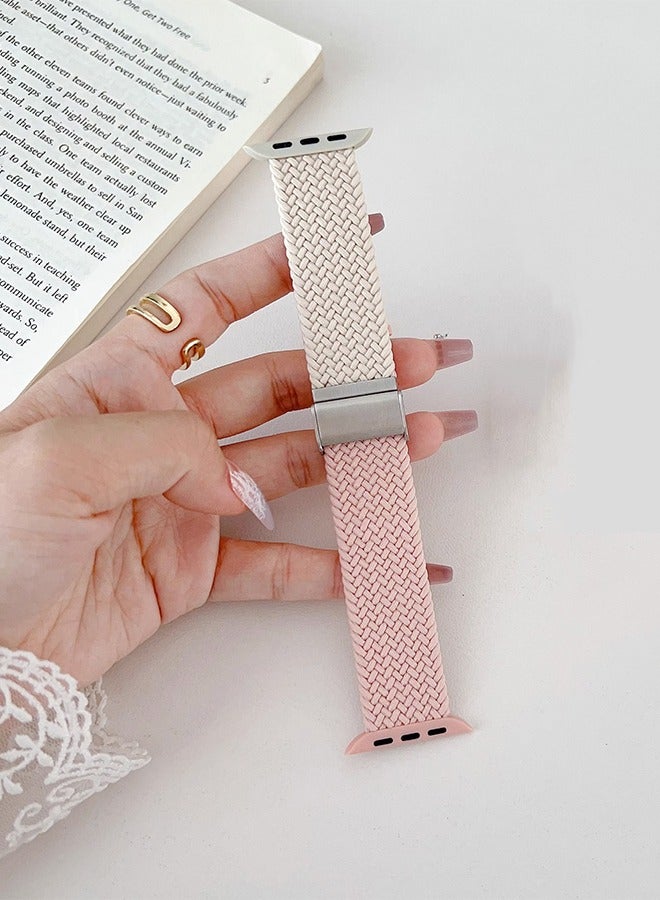 Braided Solo Loop Nylon Strap Watch Band, for Apple Watch 38MM 40MM 41MM Strap, Adjustable Braided Replacement Bands Straps for Watch Series 8/7/6/5/4/3/2/1/SE (Star Glow Powder) - Image 4