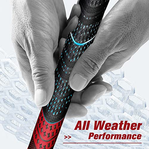 Geoleap Golf Grips Set of 13- Cord Rubber Compound Material, Hybrid Golf Club Grips, All Weather Performance. (Red, Midsize) - Image 3
