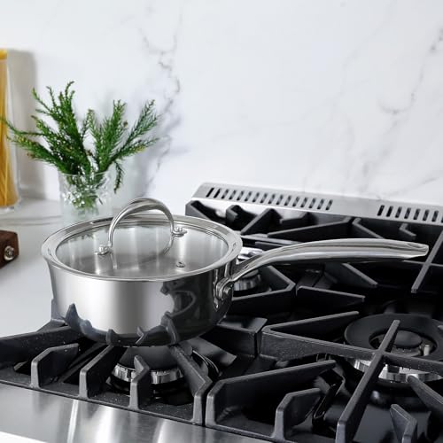 KEAWELL K3 Premium 2Quart TriPly Stainless Steel Saucepan with Lid Induction Oven Safe up to 600F Even Heating Professional Cookware for All Stovetops 2Qt - Image 3