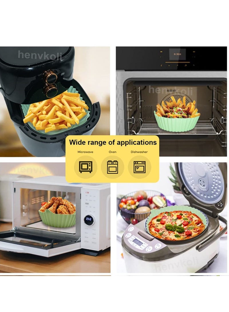 Excefore صينية خبز سيليكون للقلي الهوائي 7.6 بوصة ل 3 إلى 5 كوارت، بطانة سيليكون قابلة لإعادة الاستخدام للقلاية الهوائية، سلة سيليكون دائرية للقلاية الهوائية لتنظيف سهل، وعاء سيليكون لملحقات الفرن - Image 4