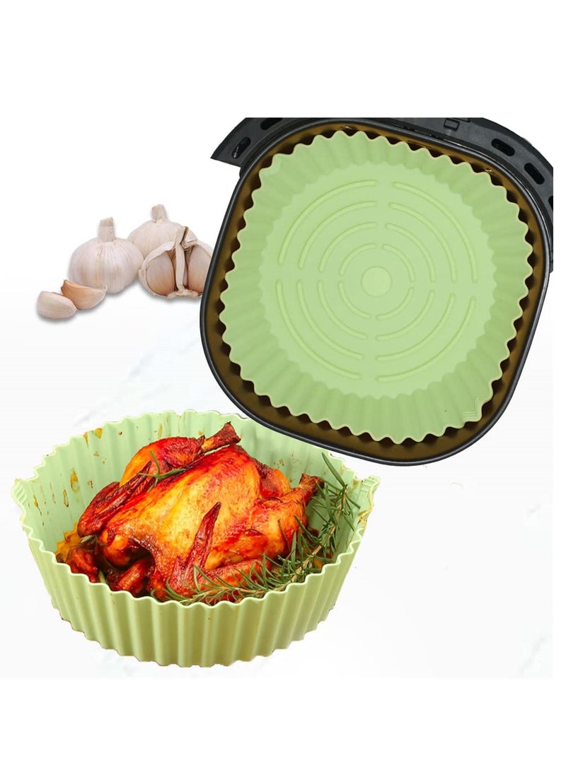 Excefore صينية خبز سيليكون للقلي الهوائي 7.6 بوصة ل 3 إلى 5 كوارت، بطانة سيليكون قابلة لإعادة الاستخدام للقلاية الهوائية، سلة سيليكون دائرية للقلاية الهوائية لتنظيف سهل، وعاء سيليكون لملحقات الفرن - Image 1