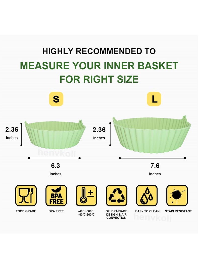 Excefore صينية خبز سيليكون للقلي الهوائي 7.6 بوصة ل 3 إلى 5 كوارت، بطانة سيليكون قابلة لإعادة الاستخدام للقلاية الهوائية، سلة سيليكون دائرية للقلاية الهوائية لتنظيف سهل، وعاء سيليكون لملحقات الفرن - Image 3