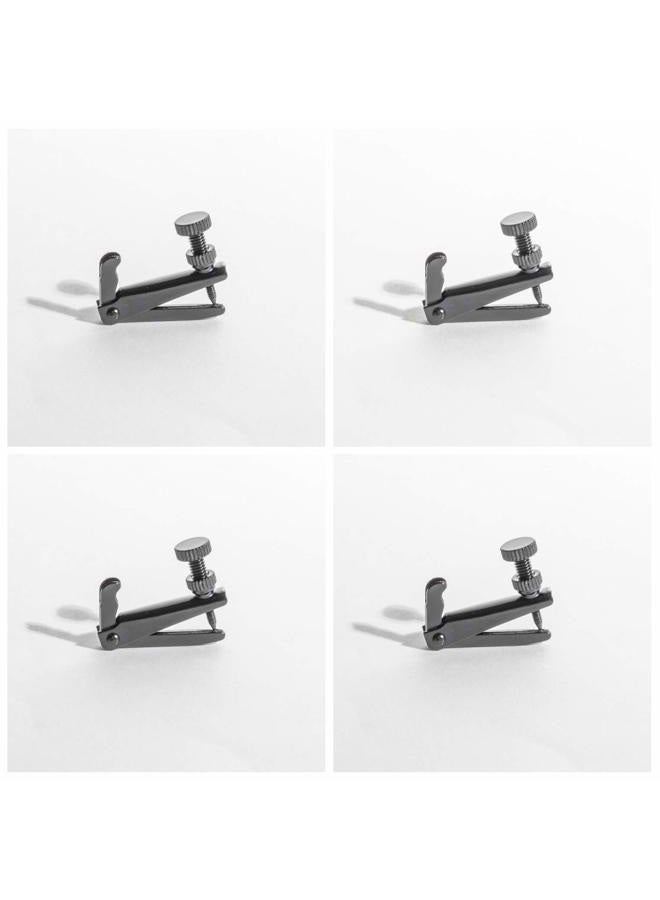 Mivi Violin Fine Tuners - Stainless Steel Adjusters, Stable Black, 4Pcs (1/2 Size) - Image 1
