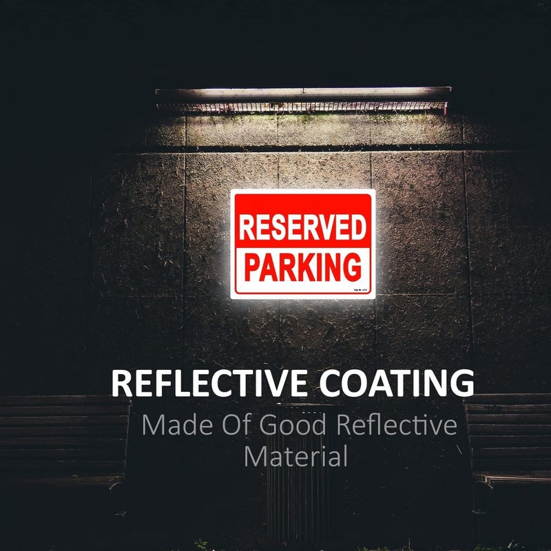 Rubik Acrylic Reserved Parking Sign 30x22.5cm, A4 Size Large Reflective UV Protected Weather Resistant Plastic Sign - White/Red (1) - Image 5
