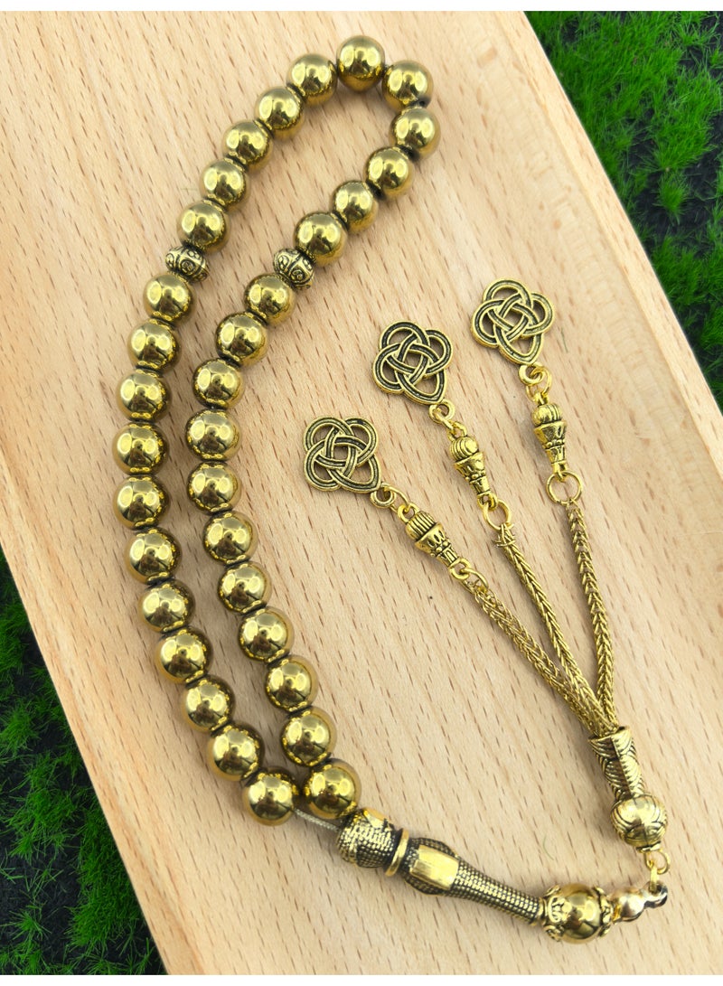 Fianser Tasbih 8mm Prayer Beads 33 Tasbeeh Zikr Gold Muslim Islamic Arabic Tassels Exquisite Luxury Handmade - Image 1