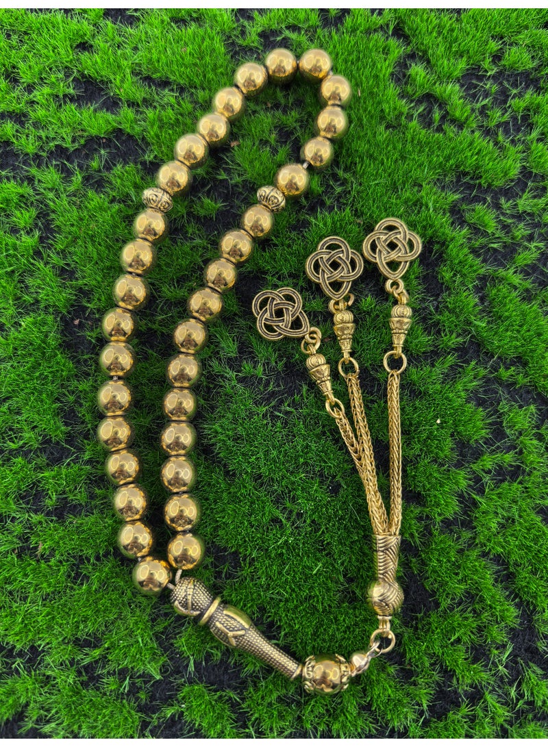 Fianser Tasbih 8mm Prayer Beads 33 Tasbeeh Zikr Gold Muslim Islamic Arabic Tassels Exquisite Luxury Handmade - Image 3