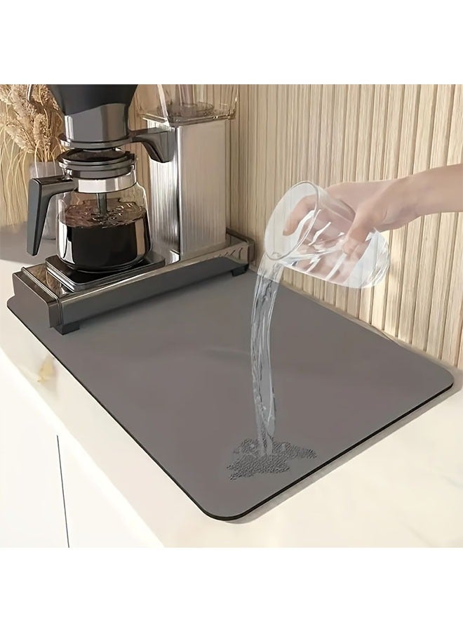 HOMESTAR Rubber Dish Drying Mat Set for Kitchen and Bathroom Countertops - Absorbent, Non-Slip, Heat Resistant Mats for Dishes, Coffee Machine, Sink.Absorbent Microfiber Kitchen Counter Mat, Dish Drying Pad for Dishes, Utensils, Pots and Pans - Image 1