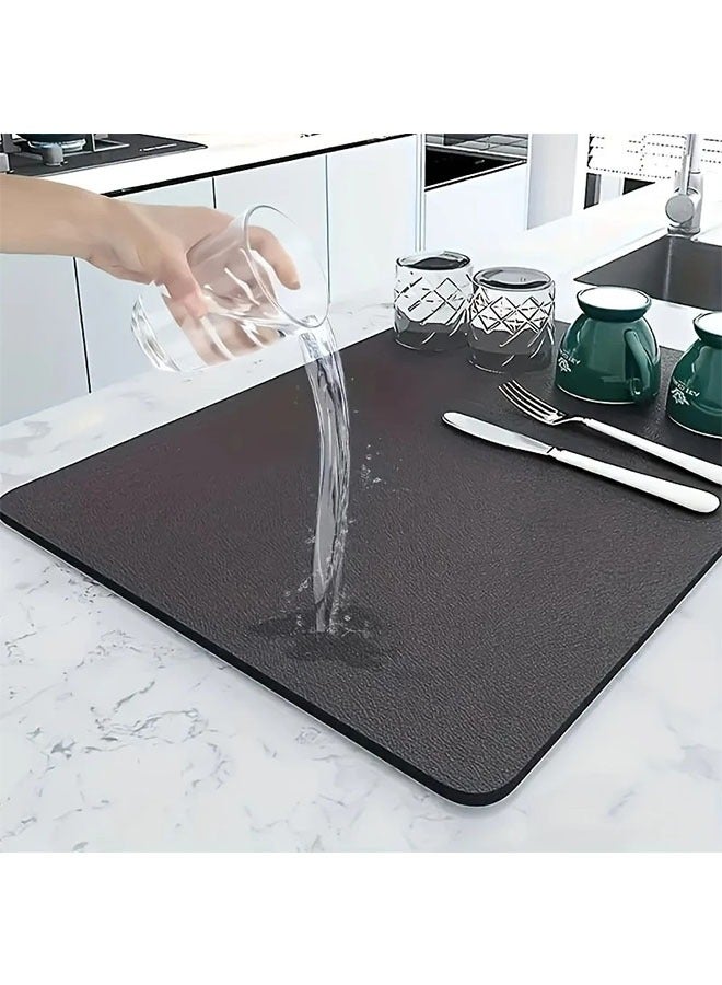 HOMESTAR Rubber Dish Drying Mat Set for Kitchen and Bathroom Countertops - Absorbent, Non-Slip, Heat Resistant Mats for Dishes, Coffee Machine, Sink.Absorbent Microfiber Kitchen Counter Mat, Dish Drying Pad for Dishes, Utensils, Pots and Pans - Image 2