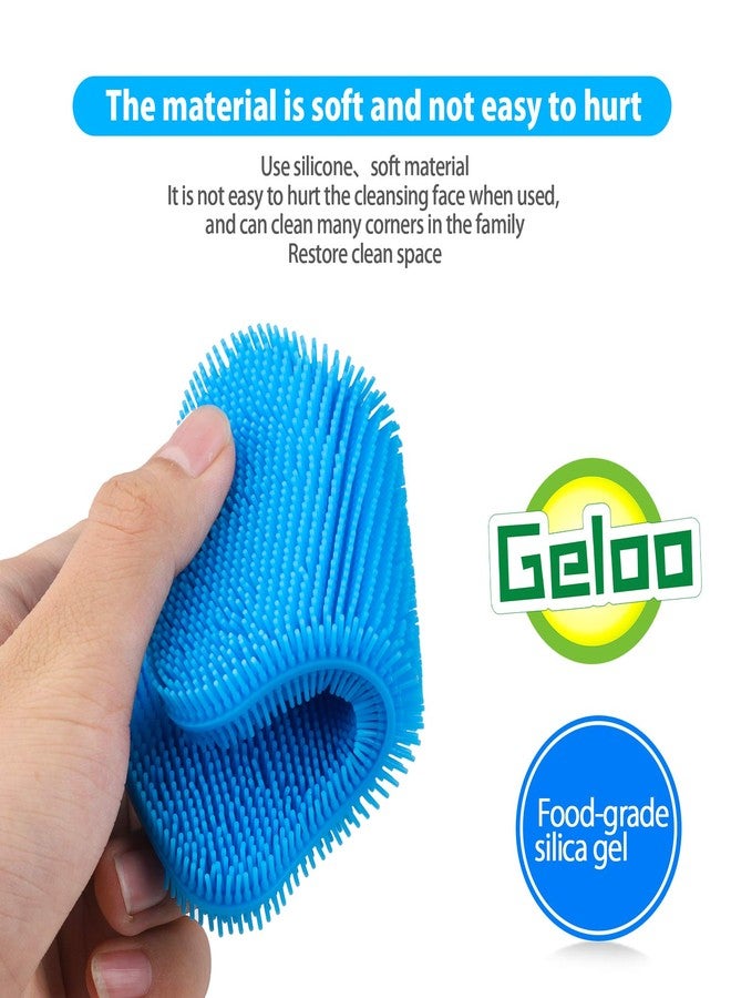 Geloo فرشاة غسل الصحون من جيلو. إسفنجة سيليكون، فرشاة تنظيف مزدوجة الجوانب للأطباق، أدوات المطبخ والإكسسوارات (3 عبوات) - Image 3