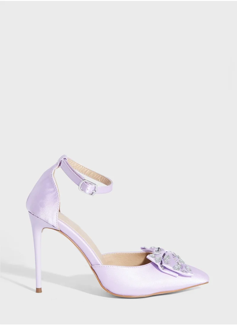 Ella Limited Edition Satin High Heel  Pump With Bow