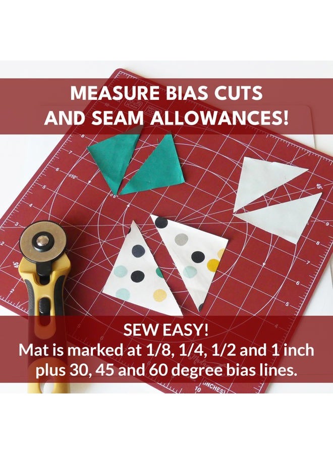 Madam Sew Self Healing Cutting Mat, 12x12 Rotating Cutting Mat for Quilting, Sewing and Crafts Features 360 Degree Rotation, Lockable Non-Slip Base and Accurate Grid and Bias Lines for Precise Cuts - Image 5
