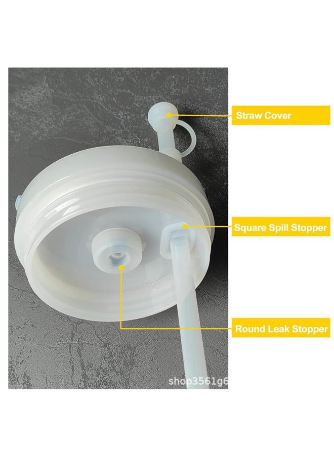 New Stanley Cup Lid Straw Cap Stanley Cup Silicone Leak-proof Plug Leak-proof Accompanying Cup Silicone Spill-proof Plug-Color:Pink-Specifications:3-piece Set  - Image 4