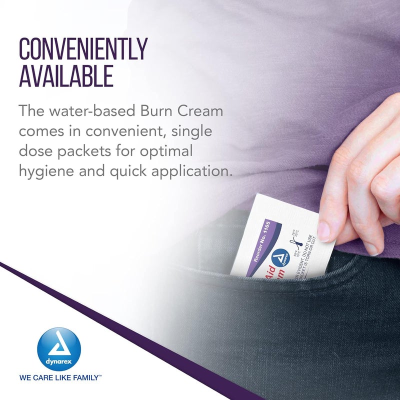 Dynarex First Aid Burn Cream Burn Ointment For Minor Cuts Wounds Burns Single Dose WaterBased Formula with Benzalkonium Chloride For Medical Home Care 09g Packets Box of 144 - Image 5