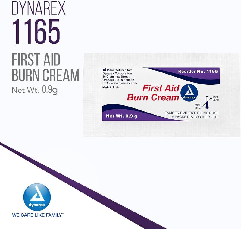 Dynarex First Aid Burn Cream Burn Ointment For Minor Cuts Wounds Burns Single Dose WaterBased Formula with Benzalkonium Chloride For Medical Home Care 09g Packets Box of 144 - Image 2